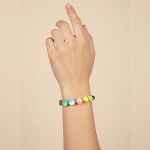 ALE-HOP Colorful Beaded Bracelet Yin Yang Stars Rainbow Discs Adjustable Spain